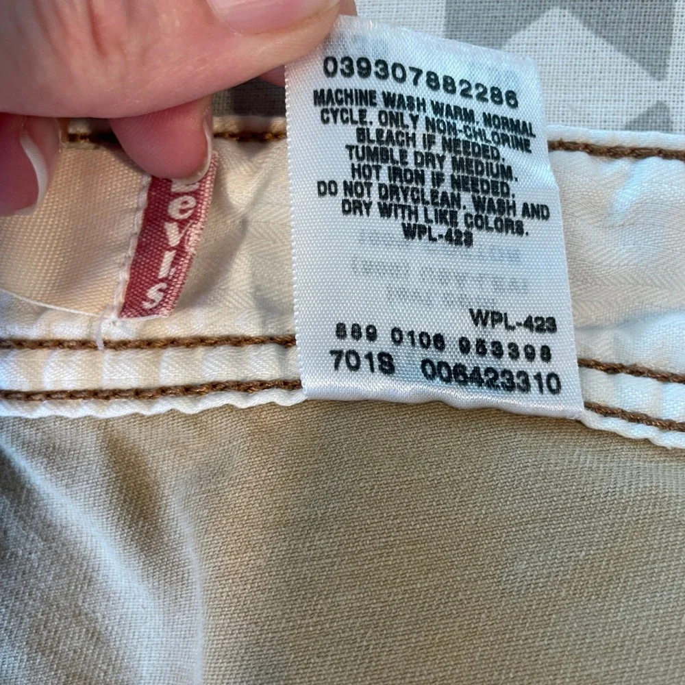 Levis Mens Tan Cotton Canvas Cargo Workwear Utility Pants Loose Straight 36x30